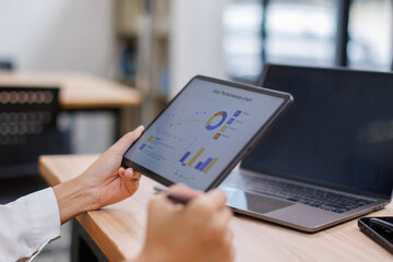 Accounting company provide finance and taxation planning for profitable cash flow, asian woman accountant working in office, analyze financial data and accounting record with calculator.Insight
