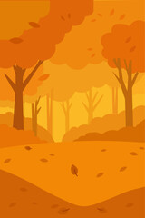 Autumn Forest Park Background Illustration
