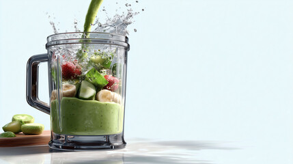 Smoothie blending animation with accurate swirl and branding zone.