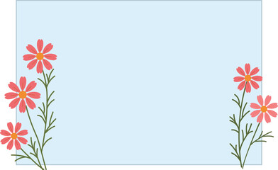 Cosmos Flower Frame Illustration