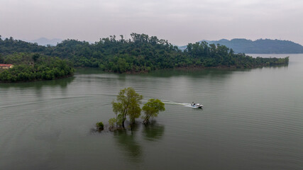 Landscape in Nui Coc lake, Thai Nguyen, Vietnam. The famous park in Thai Nguyen, Vietnam
