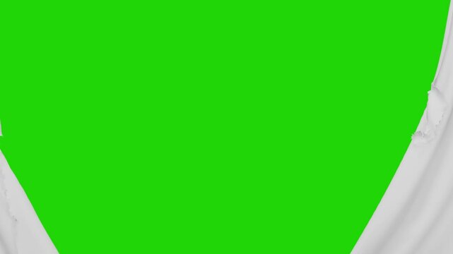 3d animation. Torn cloth on green screen