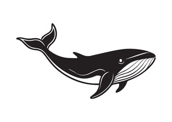 Obraz premium Whale Silhouette, Whale Vector, Whale Icon Illustration