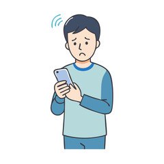 A Simple Vector Illustration Of A Young Men Worried
