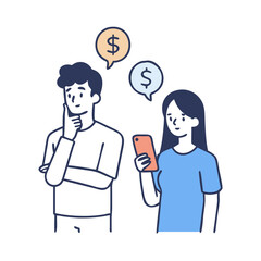 A Simple Vector Illustration Of A Young Men And Women
