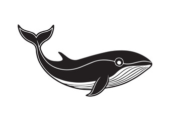 Fototapeta premium Whale Silhouette, Whale Vector, Whale Icon Illustration