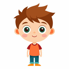 cute boy, full body boy, standing boy, young boy, happy child, adorable boy, full-length child, cartoon boy, child character, boy figure, child illustration, white background, flat design, kids avatar