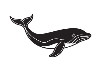 Obraz premium Whale Silhouette, Whale Vector, Whale Icon Illustration