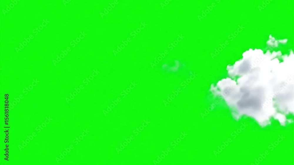 Aufkleber animated white clouds floating across green screen background for visual effects
