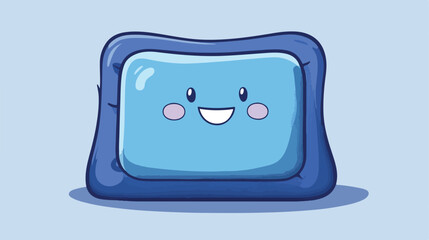 Naklejka premium Cute Cartoon Fan Character with Bolster Pillow - Fun and Playful Illustration for Kids Room Decor