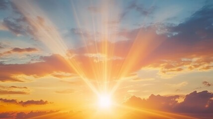 Fototapeta premium Stunning Sunrise Over Tranquil Landscape A Colorful Canvas of Nature s Morning Beauty