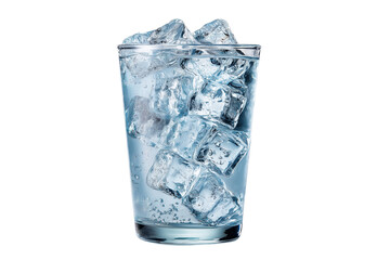 Glasses filled with ice cubes and condensation PNG with a transparent background

