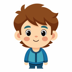 Fototapeta premium cute boy, young boy, adorable child, happy boy, cartoon boy, boy portrait, child character, white background, flat design, boy avatar, boy clipart, child vector, kids illustration, vector child, child