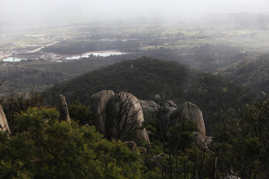 You Yangs views of tree covered hills from above