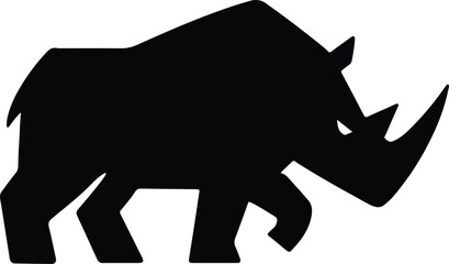 Silhouette rhinoceros wildlife animal conservation endangered species vector Illustrator