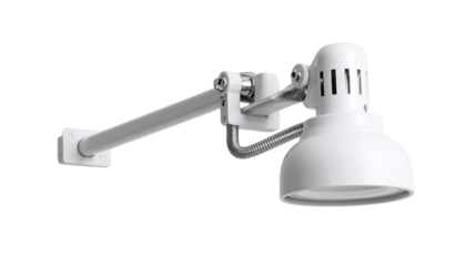A durable adjustable clamp light, white background --ar 16:9