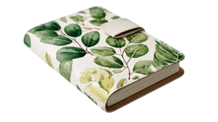 A eco-friendly printed journal sleeve, white background --ar 16:9