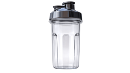 A foldable plastic shaker bottle, white background --ar 16:9