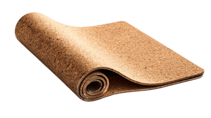 A foldable cork desk pad, white background --ar 16:9