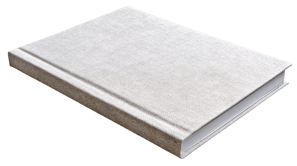 A lightweight canvas notebook cover, white background --ar 16:9