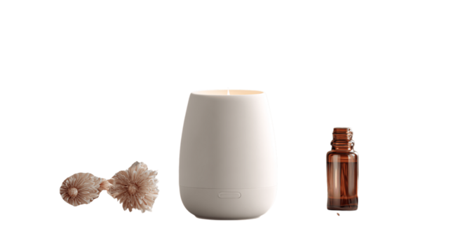 A matte-finished aromatherapy wax warmer, white background --ar 16:9