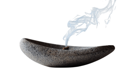 A minimalist stone incense dish, white background --ar 16:9