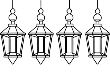 Christmas Lantern Collection Minimal Line Art Set