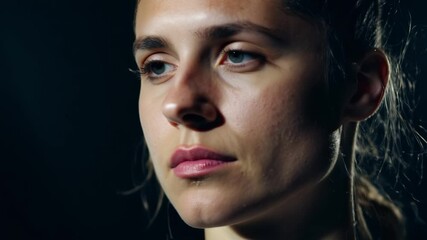 Soccer player woman concentrating before the match
