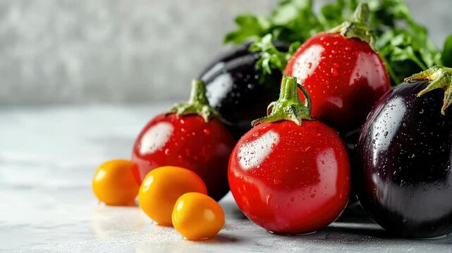An assortment of fresh, colorful vegetables on a table. Perfect for healthy eating and vibrant meal planning.