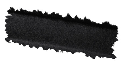 Black torn paper banner isolated on white background