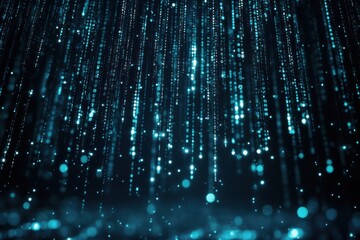 Digital Rain Of Binary Code