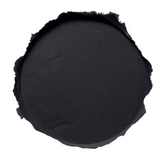 black circle formed by torn paper isolated on white background