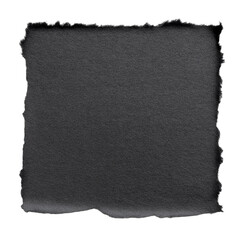 torn black paper isolated on white background