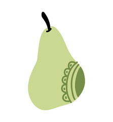 Pear. Fruit in abstract, flat style.