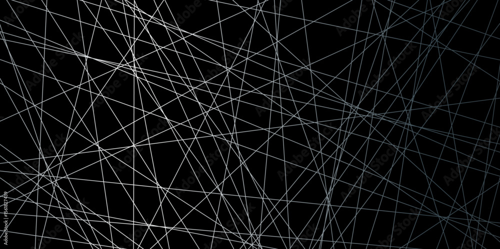 Aufkleber abstract luxury silver geometric random chaotic lines with many squares and triangles black backgrou