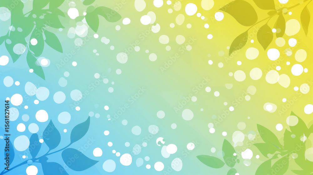 Poster abstract background with colorful foliage and circular bokeh effects, perfect for presentations, inv