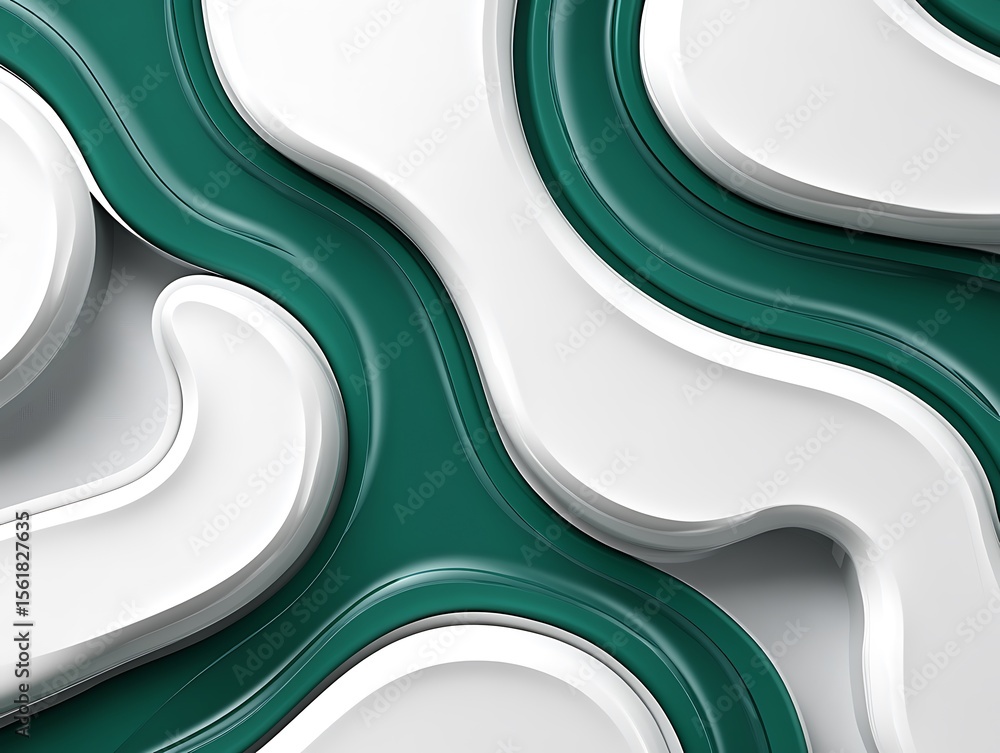 Poster a stylized abstract design with curving lines and different colors
