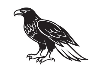 Obraz premium Bald eagle Silhouette, eagle Vector, eagle Icon Illustration