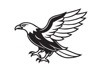 Obraz premium Bald eagle Silhouette, eagle Vector, eagle Icon Illustration