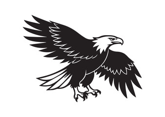 Obraz premium Bald eagle Silhouette, eagle Vector, eagle Icon Illustration