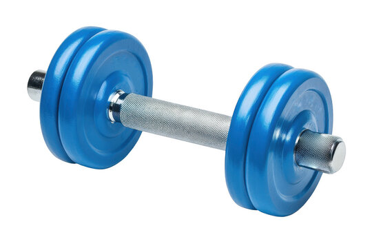 Blue dumbbell isolated on a transparent background