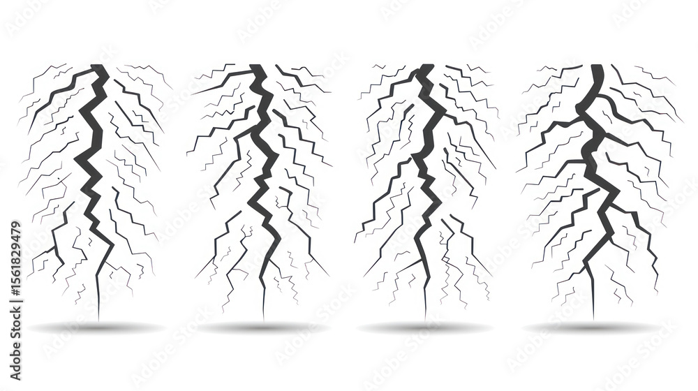 Leinwandbilder lightning bolt design collection with jagged lines and unique styles for creative projects and visua