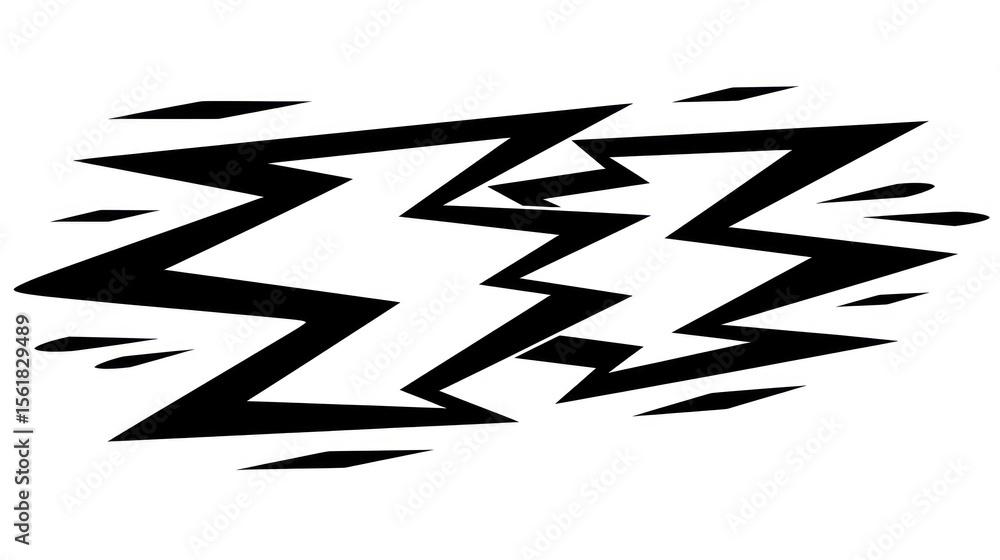 Aufkleber abstract black lightning bolt design with dynamic motion elements ideal for energetic graphics and m