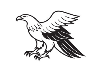 Obraz premium Bald eagle Silhouette, eagle Vector, eagle Icon Illustration