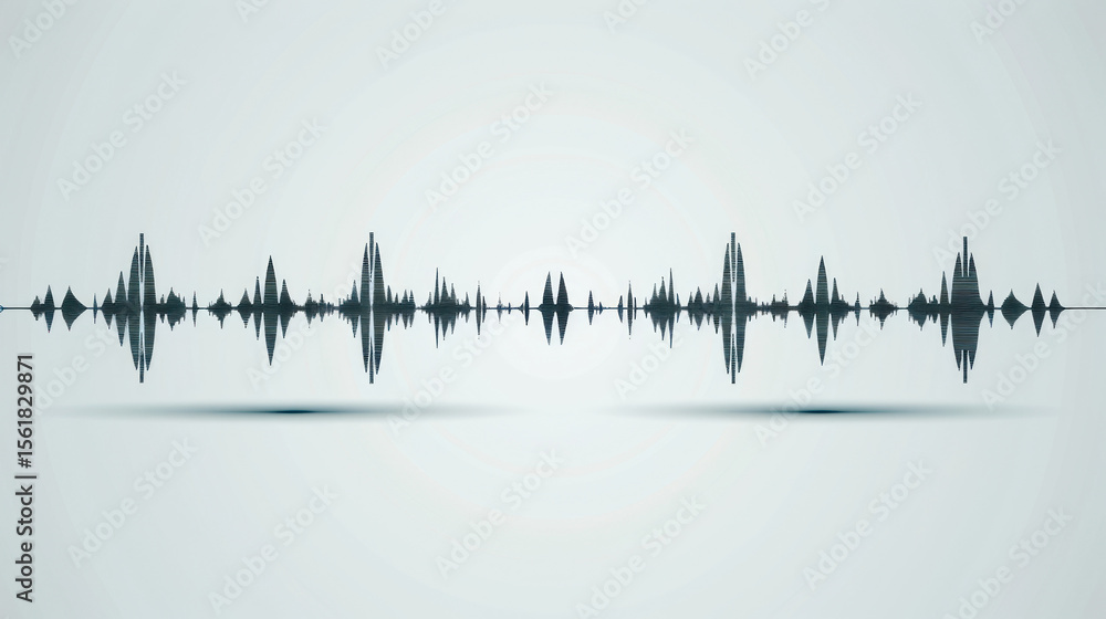 Poster sound waves visualization with modern abstract design and smooth gradient background for music, audi
