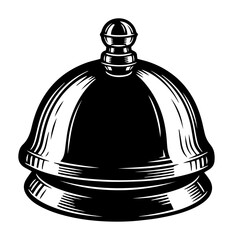 Classic desk bell in black and white style