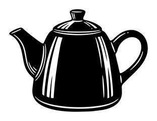 Fototapeta premium Vintage kettle drawing silhouette vector
