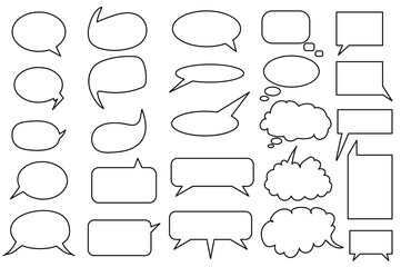 Fototapeta premium Hand Drawn Comic Speech Bubbles Set