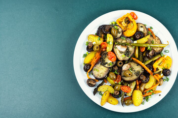 Oven baked vegetables.