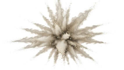 Dark explosive burst dust spreading out in radial shape, perfect for energy effects or dramatic backgrounds – PNG Transparent Background.
